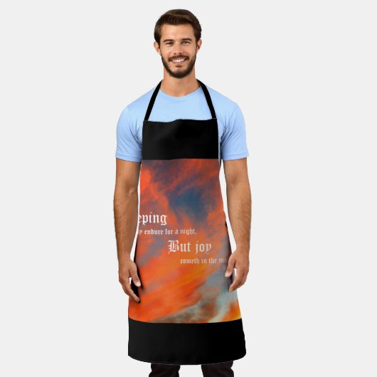 September Wolken met Psalm 30:5 Schort (Gedragen)