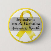 September Zelfmoordpreventie Bewustzijnslint Ronde Button 5,7 Cm (Voorkant)