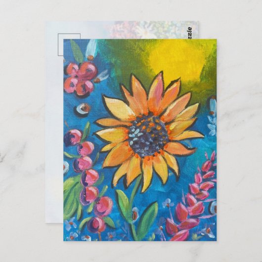 September Zonnebloem Briefkaart (Voorkant / Achterkant)