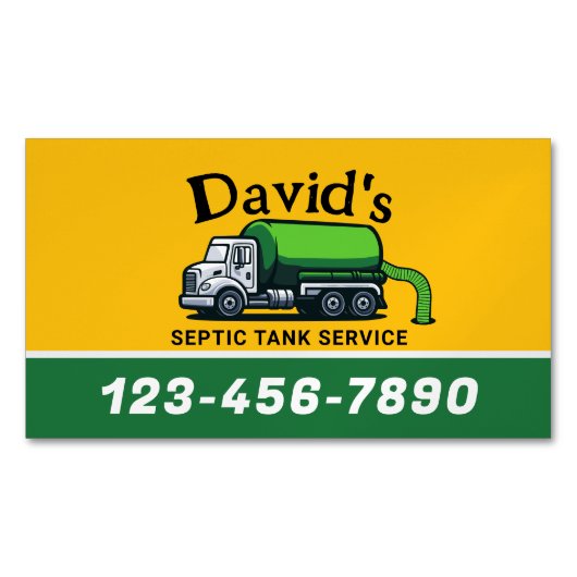 Septic Tank Pumping Service Professional Magnetisch Visitekaartje (Voorkant)