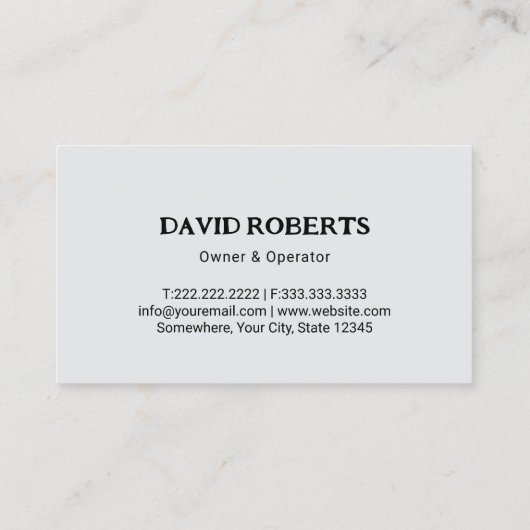 Septic Tank Pumping Service Professional Visitekaartje (Achterkant)