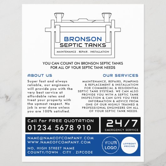 Septic Tank, Septic Company, Septic Engineer Flyer (Voorkant)