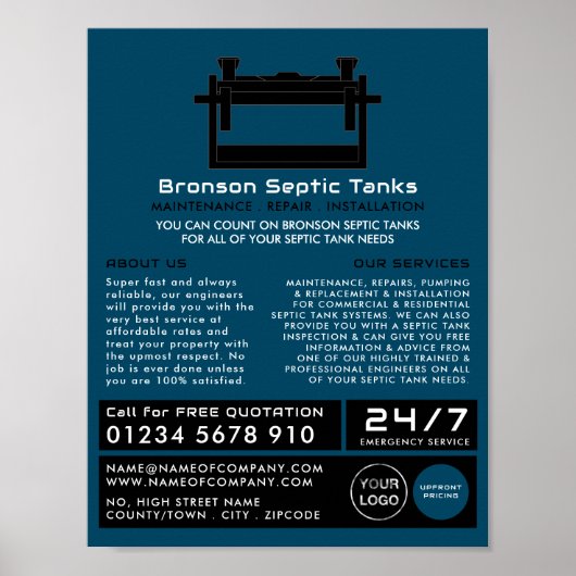 Septic Tank, Septic Company, Septic Engineer Poster (Voorkant)