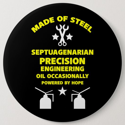 Septuagenarische verjaardag ronde button 6,0 cm (Voorkant)
