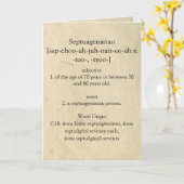 Septuaginarisch woordenboek betekent gelukkige 70e kaart (Gele Bloem)