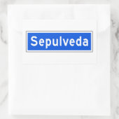 Sepulveda Boulevard, Los Angeles, CA Street Sign Rechthoekige Sticker (Tas)