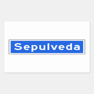 Sepulveda Boulevard, Los Angeles, CA Street Sign Rechthoekige Sticker