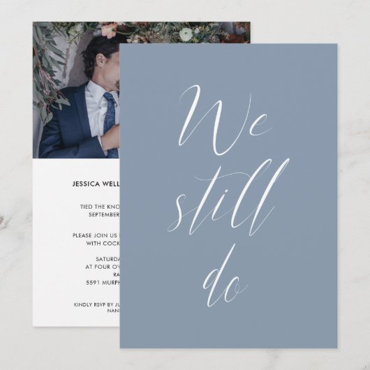 Sequel Trouw Dusty Blue We Still Do Foto Kaart (Voorkant / Achterkant)