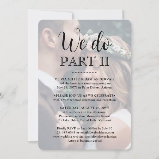 Sequel Weddenschap Eenvoudig script 2 Foto die we  Kaart (Voorkant)