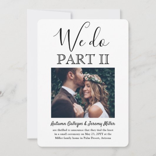 Sequel Wedding 2 Foto Eenvoudig script dat we Deel Kaart (Voorkant)