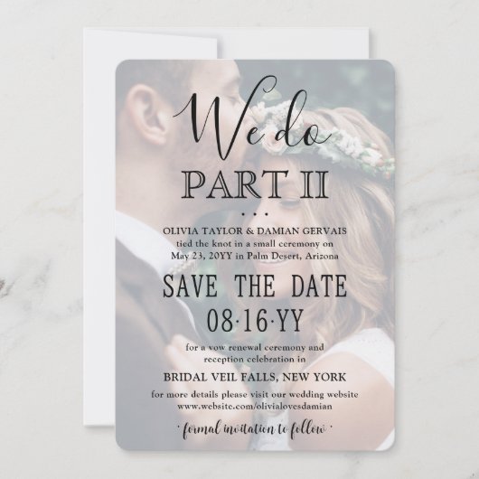 Sequel Wedding 2 Foto Overlay We doen deel II Save The Date (Voorkant)