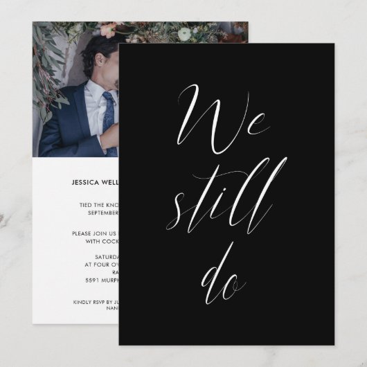 Sequel Wedding Solid Black We doen nog steeds foto Kaart (Voorkant / Achterkant)