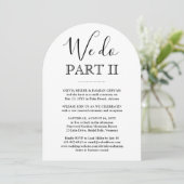 Sequel Wedding We Do Part II Elegante Moderne Foto Kaart (Staand voorkant)