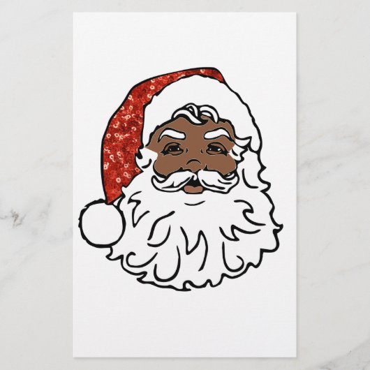 sequentie zwarte santa claus briefpapier (Voorkant)