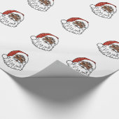 sequentie zwarte santa claus cadeaupapier (Hoek)