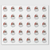 sequentie zwarte santa claus cadeaupapier (Vlak)