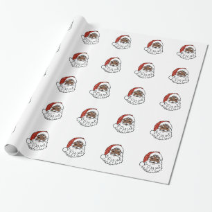 sequentie zwarte santa claus cadeaupapier