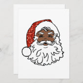 sequentie zwarte santa claus feestdagenkaart (Voorkant / Achterkant)