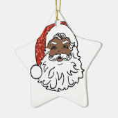sequentie zwarte santa claus keramisch ornament (Links)