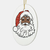 sequentie zwarte santa claus keramisch ornament (Links)