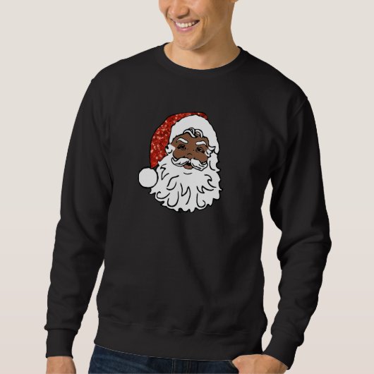sequentie zwarte santa claus mannen sweatshirt (Voorkant)
