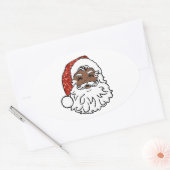 sequentie zwarte santa claus ovale sticker (Envelop)