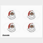 sequentie zwarte santa claus ovale sticker (Vel)