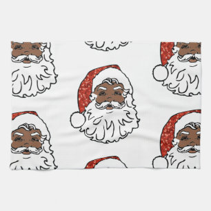 sequentie zwarte santa claus theedoek