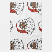 sequentie zwarte santa claus theedoek (Verticaal)