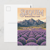 Sequim Lavendelboerderijen Washington Briefkaart (Voorkant / Achterkant)