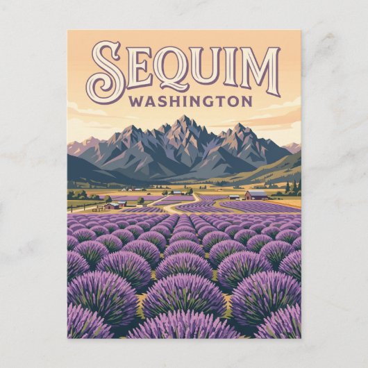 Sequim Lavendelboerderijen Washington Briefkaart (Voorkant)