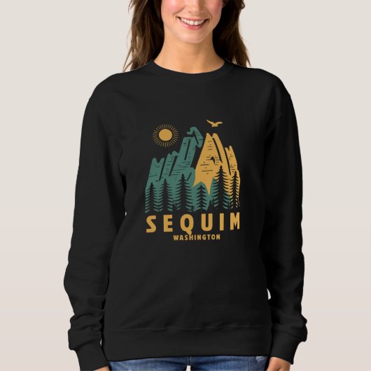Sequim Mountains Washington Wandelen buiten Vintag Trui (Voorkant)