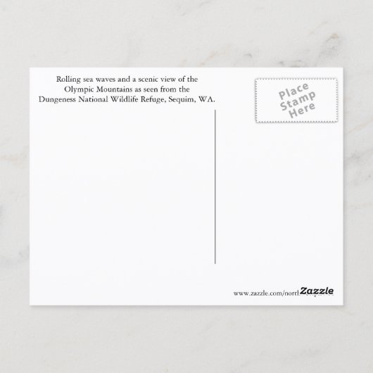 Sequim, Washington Reisfoto Briefkaart (Achterkant)