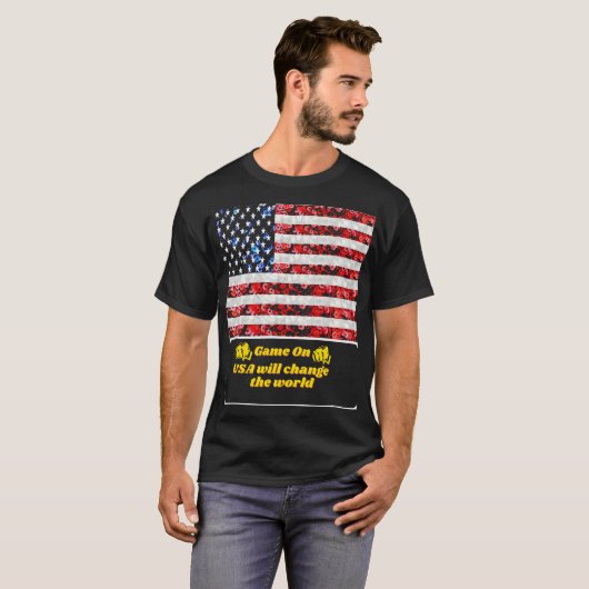 Sequin American Flag T-shirt (Voorkant volledig)