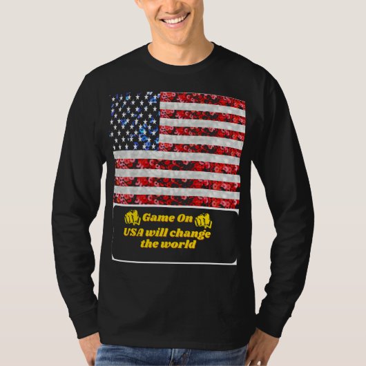 Sequin American Flag T-shirt USA (Voorkant)