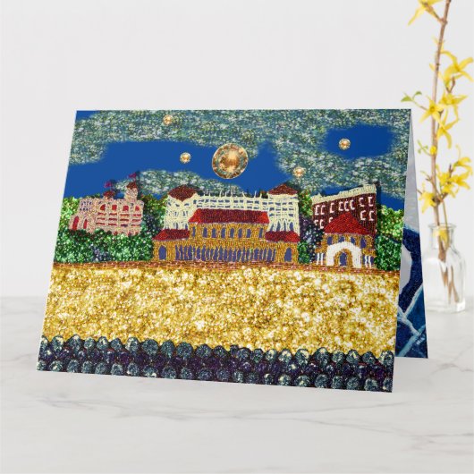 Sequin Art Verjaardag Kaart | Bondi Beach, Austral (Gele Bloem)