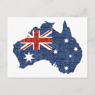 sequin australiaanse vlag briefkaart