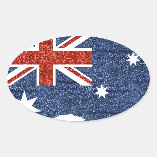 sequin australiaanse vlag ovale sticker (Voorkant)