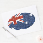 sequin australiaanse vlag ovale sticker (Envelop)