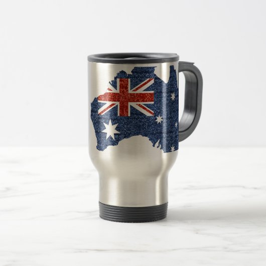 sequin australiaanse vlag reisbeker (Voorkant rechts)