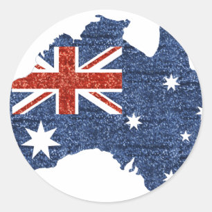 sequin australiaanse vlag ronde sticker