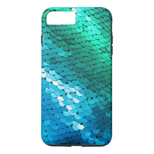 Sequin Blue Green Blauwgroen Glitter Glitz Ombre M Case-Mate iPhone Case (Achterkant)