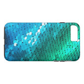 Sequin Blue Green Blauwgroen Glitter Glitz Ombre M Case-Mate iPhone Case (Achterkant (Horizontaal))