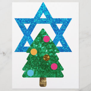 sequin christmukkah hanukkah briefhoofd sjabloon