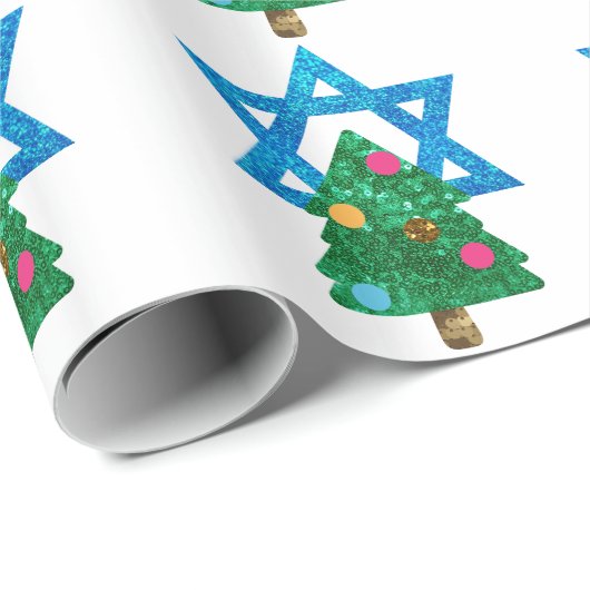 sequin christmukkah hanukkah cadeaupapier (Rol Hoek)