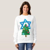 Sequin Christmukkah Hanukkah Dames Sweatshirt (Voorkant volledig)