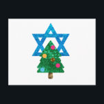 sequin christmukkah hanukkah feestdagenkaart<br><div class="desc">christmukkah, "ster van david", "kerstboom",  kerstmis,  xmas, "lelijke kerst",  interreligieus, "interreligieus",  Christelijk,  chrismukkah,  hanukkah,  chanukkah glitter,  sequins,  joods,  feestdagen,  jew,  neonroze blauw wit</div>