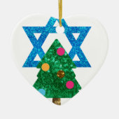 sequin christmukkah hanukkah keramisch ornament (Voorkant)