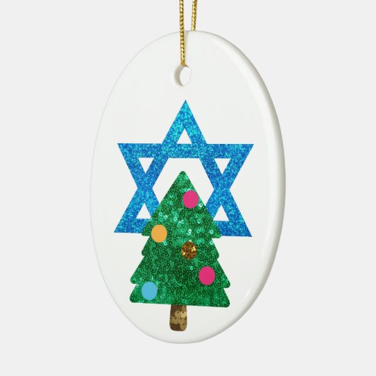 sequin christmukkah hanukkah keramisch ornament (Links)