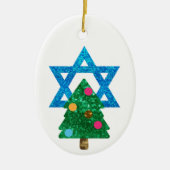 sequin christmukkah hanukkah keramisch ornament (Voorkant)